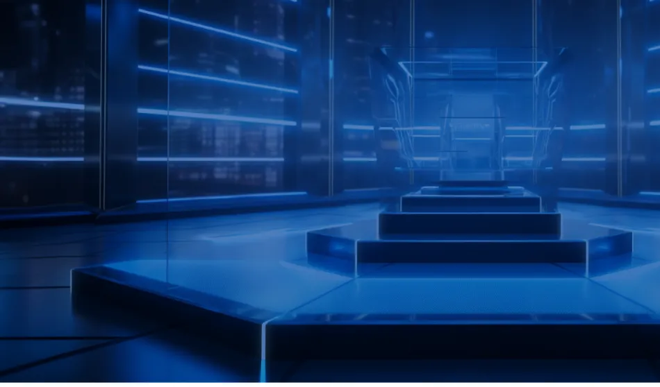 Sectigo award in a blue room