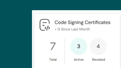 Code signing certs card